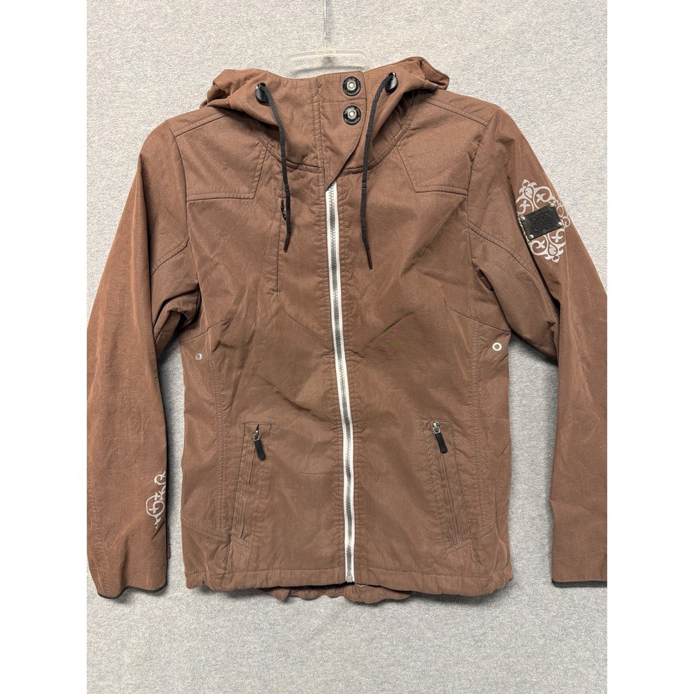 TORSTAI Womens Brown Full Zip‎ Hooded Jacket Stylish Outdoor Adventure Size S